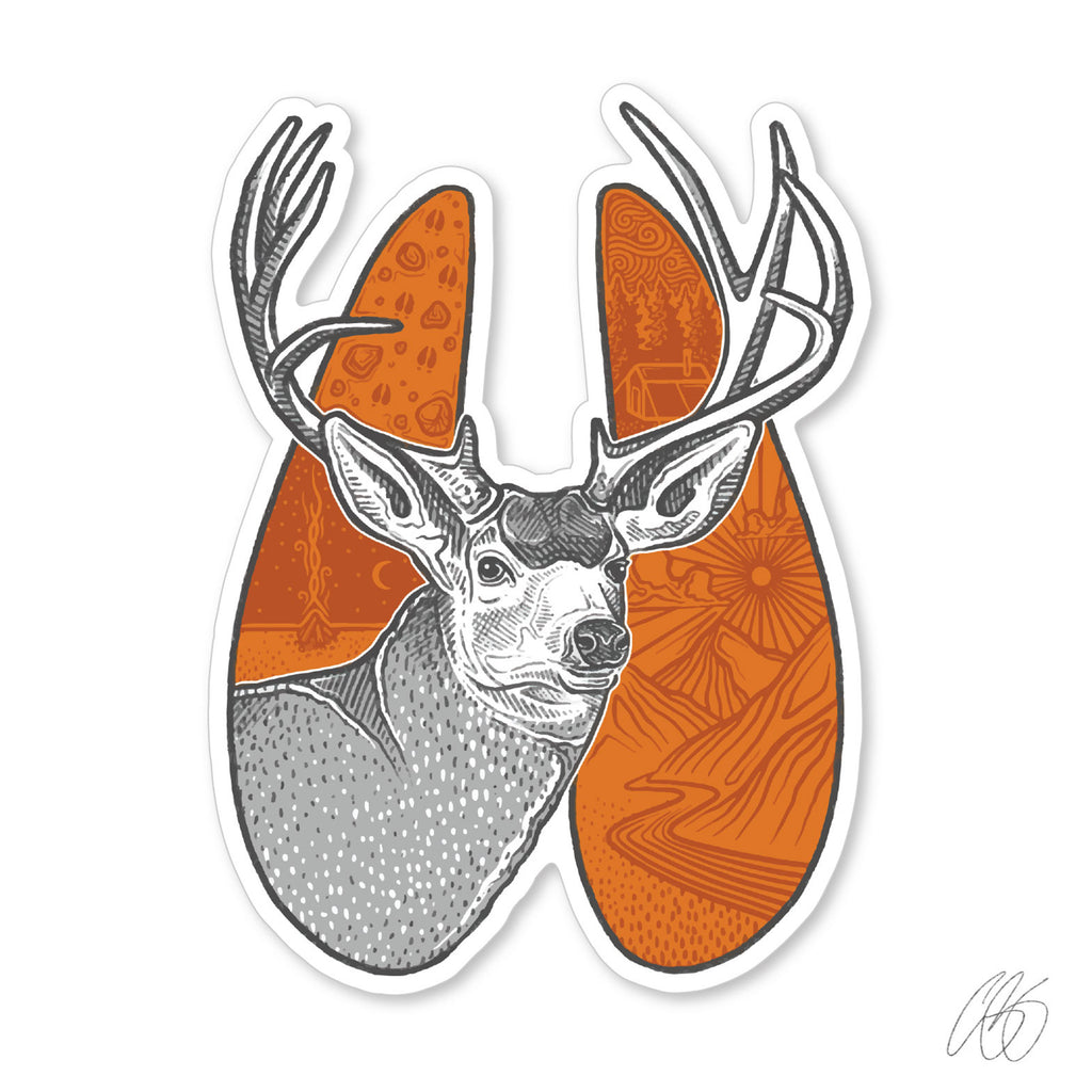 Deer Track Sticker Decal Die Cut - Self Adhesive Vinyl - Weatherproof - Made In USA - Many Color And Sizes Walking Hunting Print Deer Track Sticker Decal Die Cut - Self Adhesive Vinyl - Weatherproof - Made In USA - Many Color And Sizes Walking Hunting Print