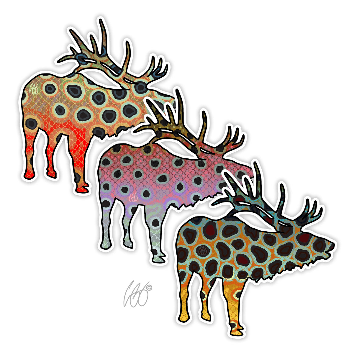 Elk Trout Decals– Casey Underwood Artwork & Design