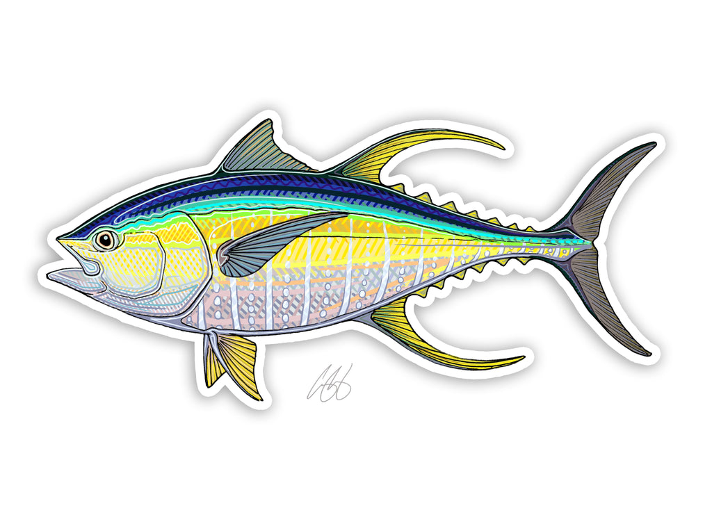 Yellowfin Tuna Decal– Casey Underwood Artwork Design